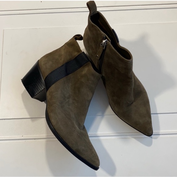 Paolo Shoes - New Linea Paolo Sevilla II Suede Bootie Dark Olive 7